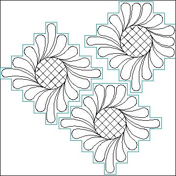 (image for) Triple Irish Chain Feather and Crosshatch Set-L04791* - Click Image to Close